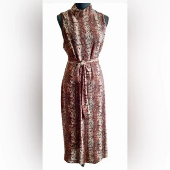Rachel Roy Womens Ribbed Snake Print Midi Dress Size Medium - Picture 2 of 2